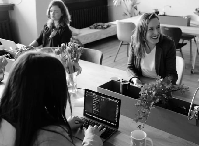 three womans doing business